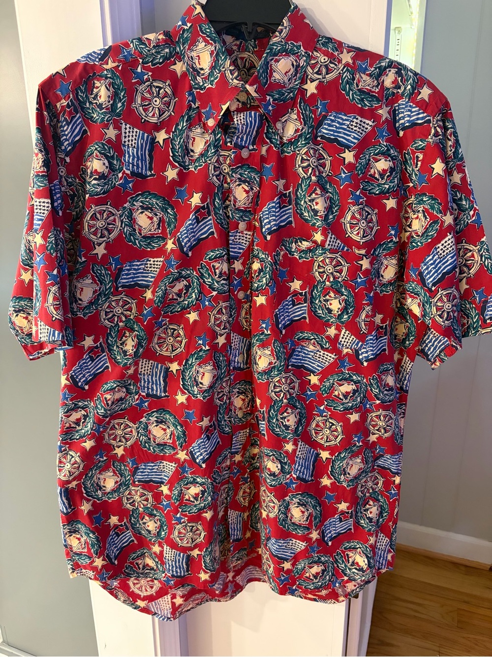 Patriotic USA BD Baggies America Print Short-Sleeve Men's Shirt